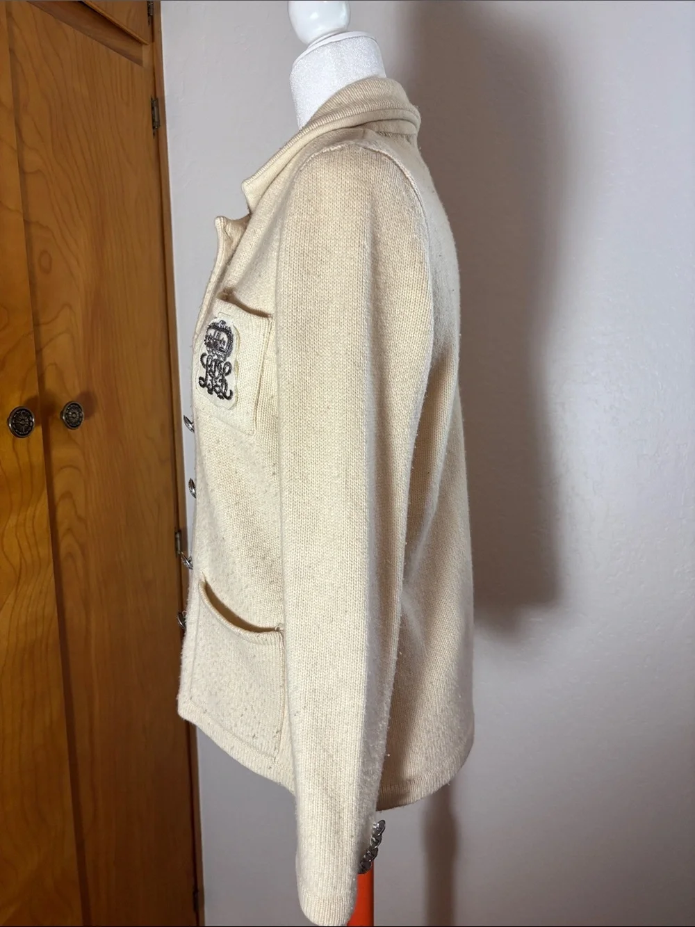 Cream Double-Breasted Knit Jacket - Lauren Ralph Lauren